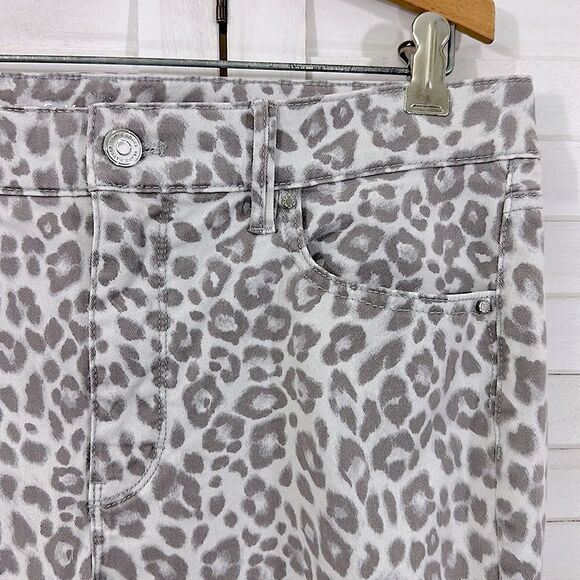 WHBM Jeans Size 8 High Rise Skinny Ankle Leopard Print - Picture 7 of 14
